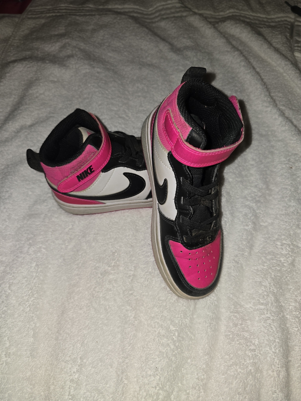 Nike Kids High-Top Sneakers - Pink, Black & White